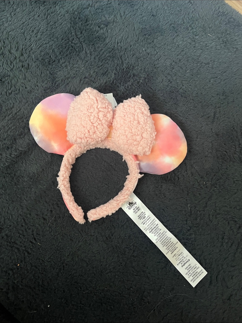 Disney Sherpa Minnie Ear Headband with Pastel Tie-Dye Ears